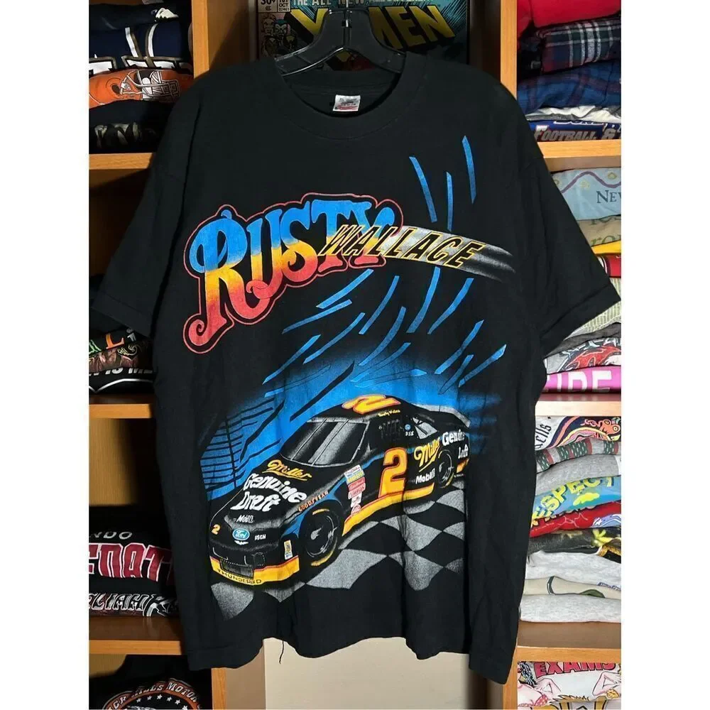 Vintage 90s Rusty Wallace Kickin Asphalt Nascar Tee